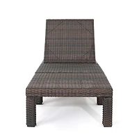 Streamdale Adjustable Wicker Chaise Lounge with Iron Frame for Outdoor Comfort