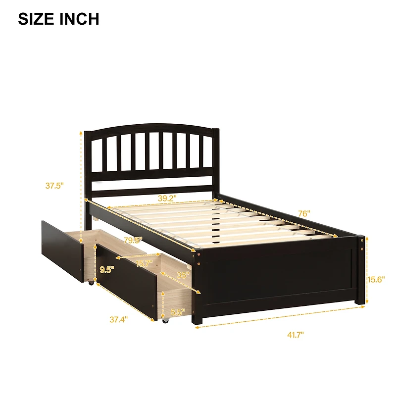 Streamdale Twin Platform Storage Bed with Drawers