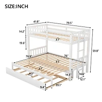 Streamdale Twin Over Pull-Out Bunk Bed With Trundle