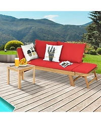 Slickblue Adjustable Patio Convertible Sofa with Thick Cushion