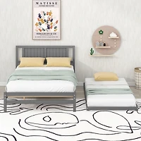 Streamdale Full Platform Bed With Adjustable Trundle
