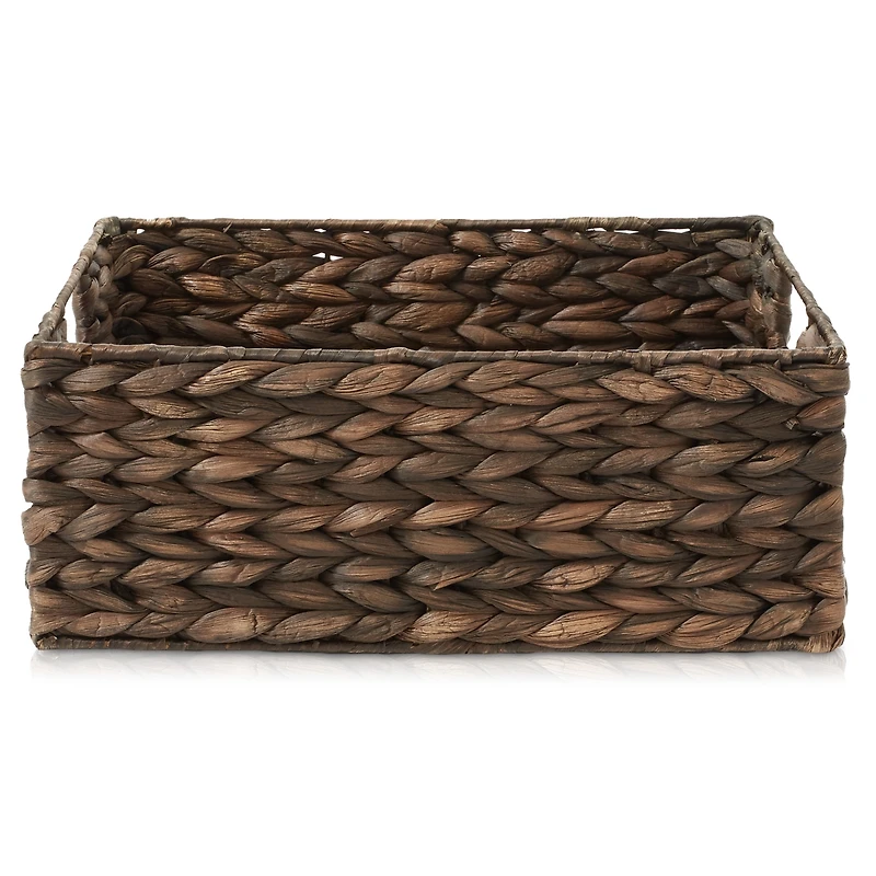 Casafield (Set of 4) Water Hyacinth 10"x13"x5" Pantry Baskets w/ Chalkboard Labels and Marker