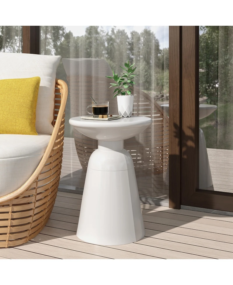 Streamdale Modern Outdoor End Table Stylish and Durable Circular Pedestal Design