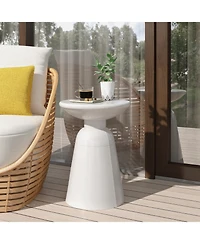 Streamdale Modern Outdoor End Table Stylish and Durable Circular Pedestal Design