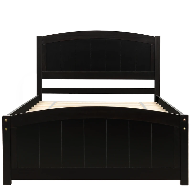 Streamdale Wood Platform Bed With Headboard, Footboard And Slat Support Twin