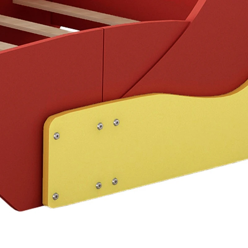 Streamdale Twin Race Car-Shaped Platform Bed With Wheels, Red