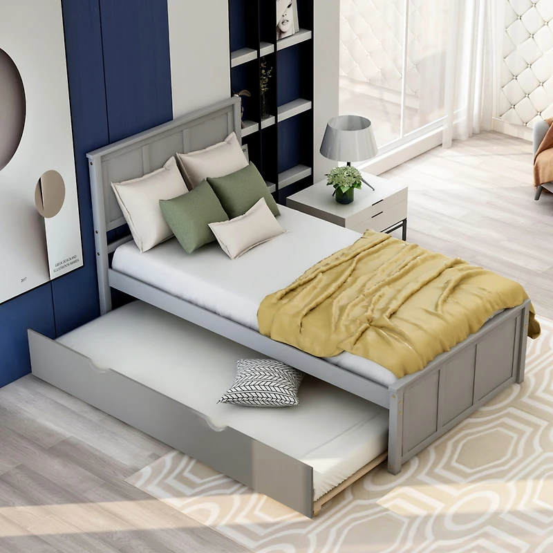 Streamdale Platform Bed With Twin Trundle, Frame