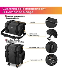Byootique Classic Black Rolling 2in1 Cosmetic Case Sided Makeup Artist Organizer