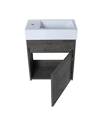 Simplie Fun 18" Floating Wall-Mounted Bathroom Vanity With Resin Sink & Soft-Close Cabinet Door