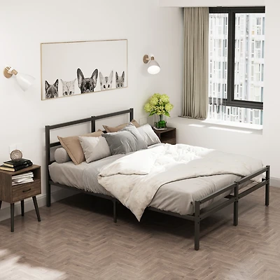 Streamdale Metal Platform Bed Frame with Headboard (Queen)