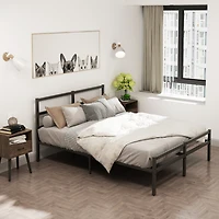 Streamdale Metal Platform Bed Frame with Headboard (Queen)