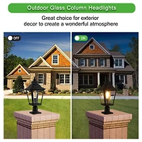 Streamdale Furniture Outdoor Glass Column HeadLights(2pack)