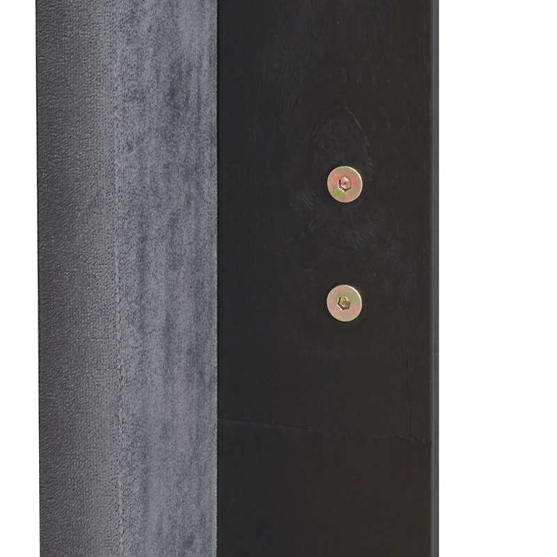 Simplie Fun Gray Velvet Winged Queen Platform Bed