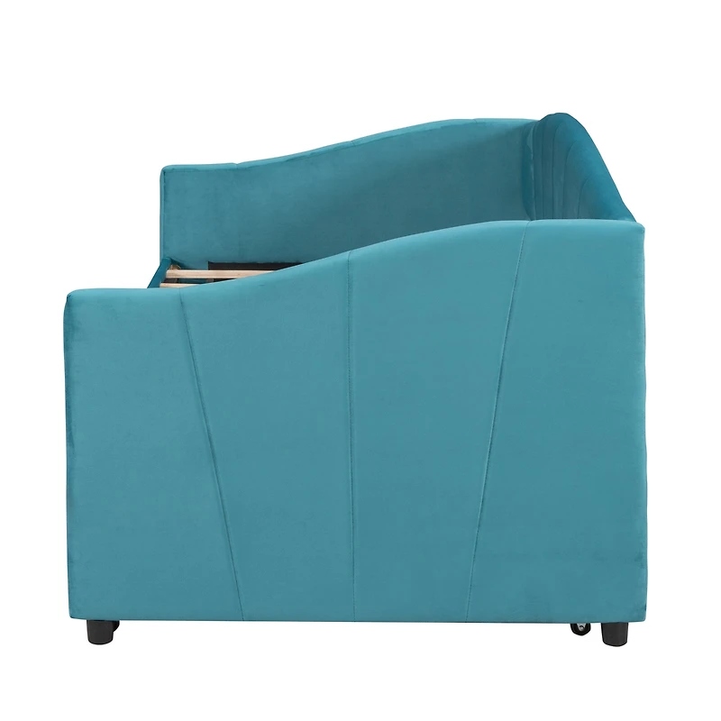 Streamdale Upholstered Daybed Sofa Bed Twin With Trundle And Wood Slat