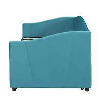 Streamdale Upholstered Daybed Sofa Bed Twin With Trundle And Wood Slat