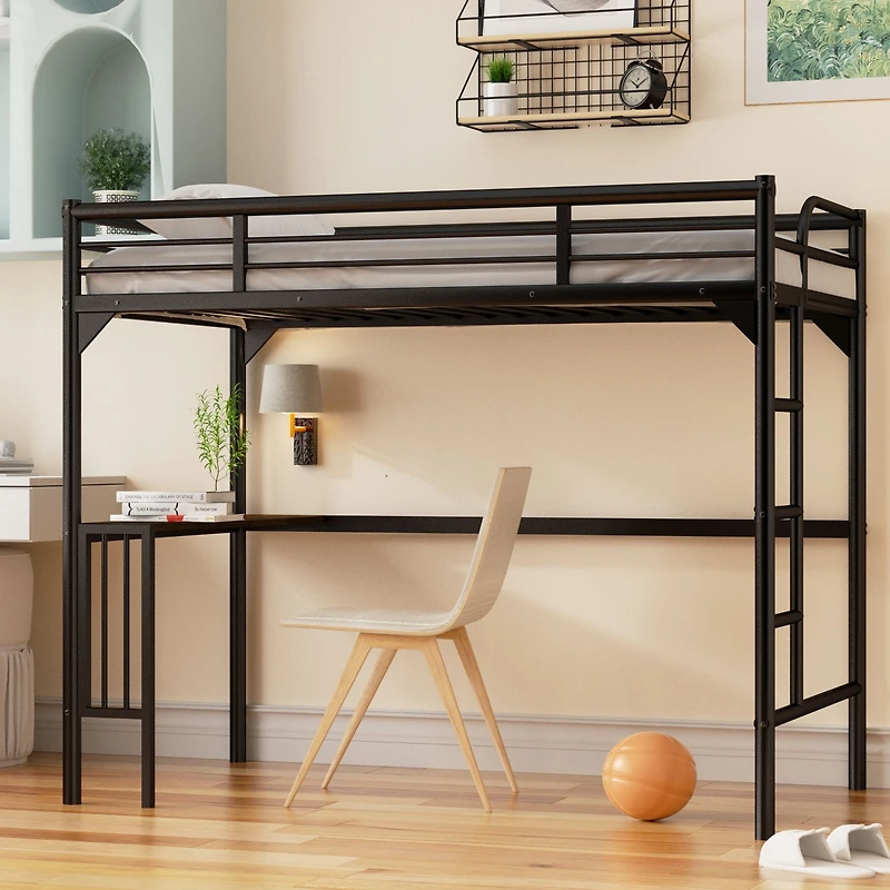 Streamdale Twin Loft Bed with Desk and Storage