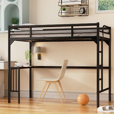Streamdale Twin Loft Bed with Desk and Storage