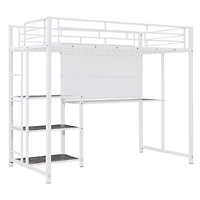 Streamdale Twin Loft Bed with Desk and Shelves