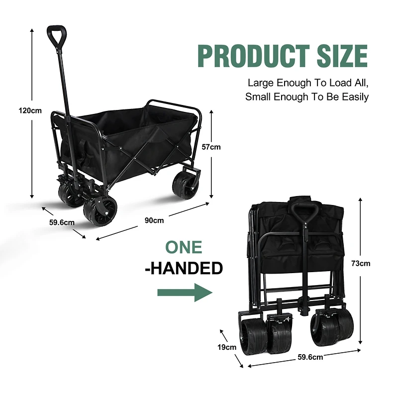 Rugged Folding Wagon Effortless Off-Road Transportation, Heavy-Duty Storage