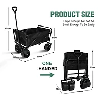 Rugged Folding Wagon Effortless Off-Road Transportation, Heavy-Duty Storage
