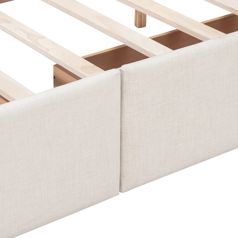Streamdale Linen Platform Bed with Drawers
