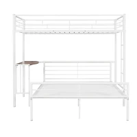 Streamdale Twin Over Full Bunk Bed with Desk and Ladder