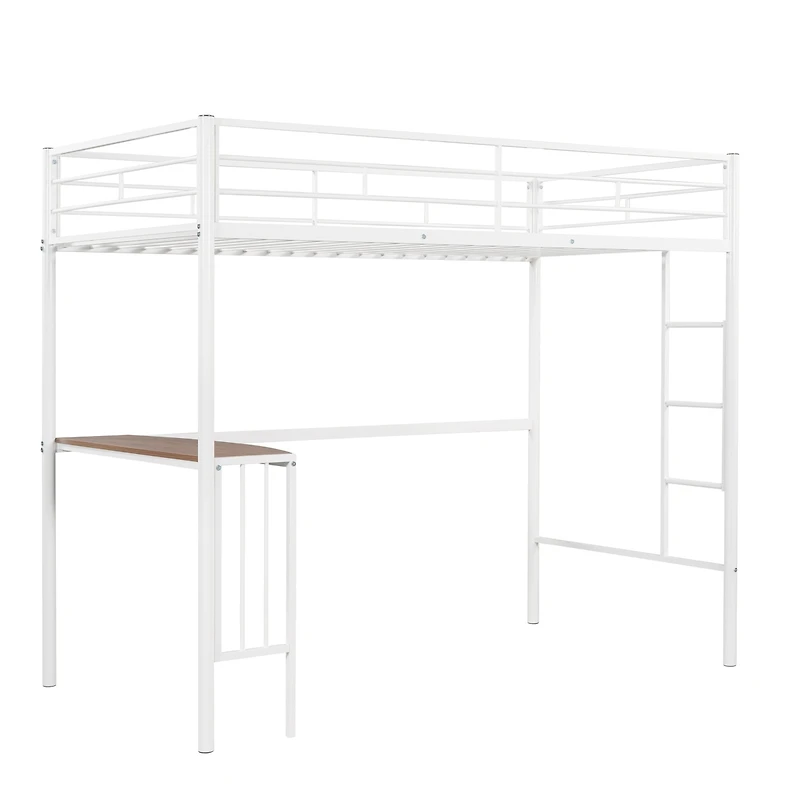 Streamdale Twin Loft Bed with Desk and Safety Rails