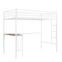 Streamdale Twin Loft Bed with Desk and Safety Rails