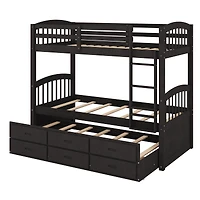 Streamdale Twin Over Wood Bunk Bed With Trundle And Drawers
