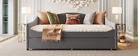 Streamdale Teddy Fleece Full Upholstered Daybed With Light And Trundle