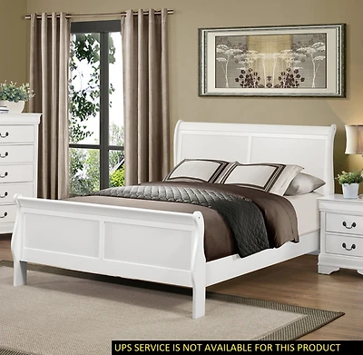 Streamdale Louis Philipe White Traditional Sleigh Bed