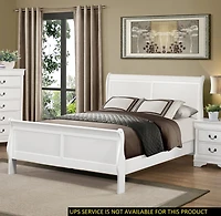 Streamdale Louis Philipe White Traditional Sleigh Bed