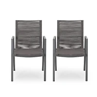 Streamdale Furniture Stylish and Comfortable Outdoor Dining Chairs with Rope Weave and Aluminum Frames