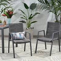 Streamdale Furniture Stylish and Comfortable Outdoor Dining Chairs with Rope Weave and Aluminum Frames