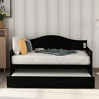 Streamdale Twin Wooden Daybed With Trundle Bed, Sofa Bed For Bedroom Living Room