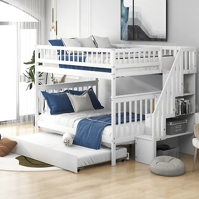 Streamdale Full Over Bunk Bed With Trundle And Staircase