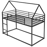 Streamdale Twin Over House Bunk Bed With Built-In Ladder
