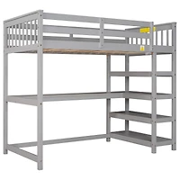 Streamdale Twin Loft Bed With Storage Shelves And Under-Bed Desk