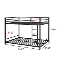 Streamdale Full Over Full Metal Bunk Bed With Guard Rails