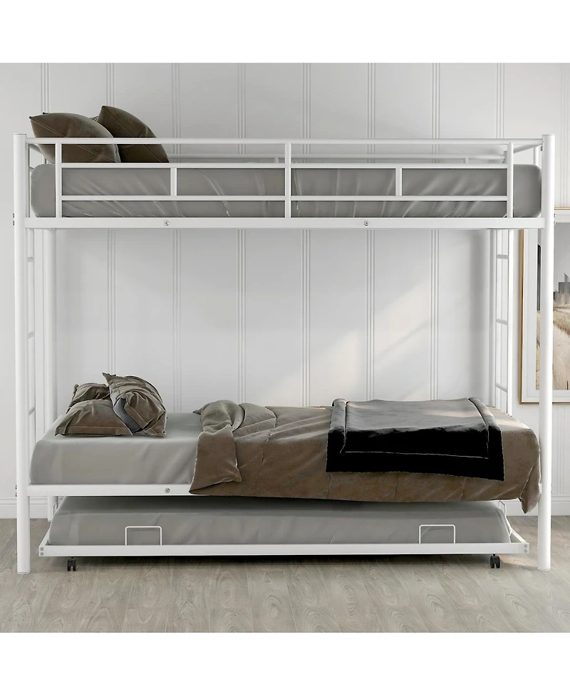 Simplie Fun Twin Over Twin Bunk Bed With Trundle