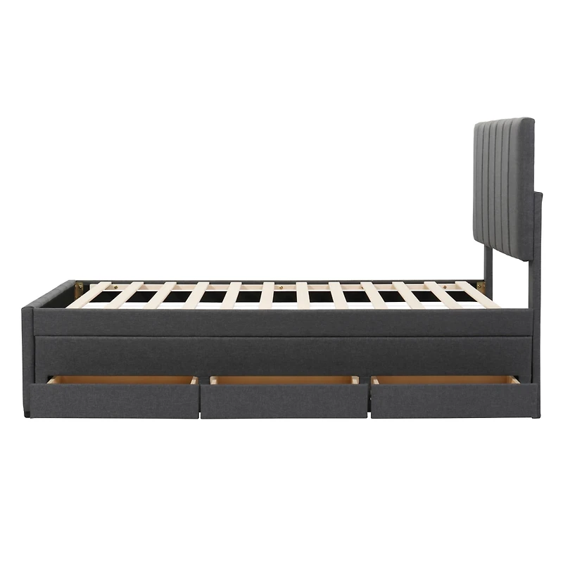 Streamdale Twin Upholstered Bed with Trundle and Drawers