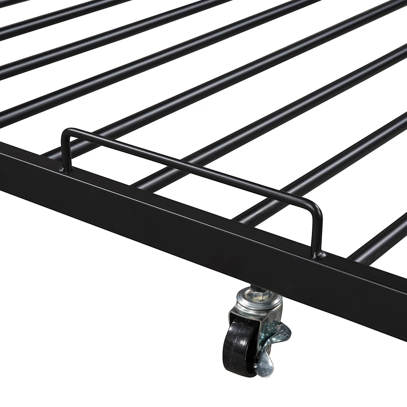 Streamdale Metal Platform Bed Frame w/ Trundle, Usb Ports