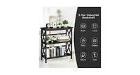 Slickblue 3-Tier Bookshelf Wooden Open Storage Bookcase for Home Office