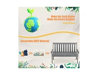 All-Weather Hdpe Outdoor Bench with Backrest and Armrests