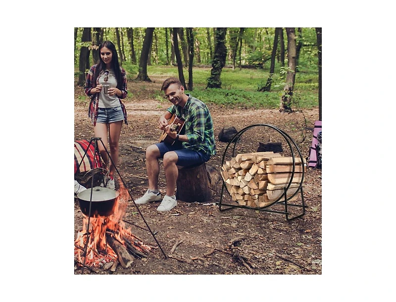 Slickblue Tubular Steel Firewood Storage Rack