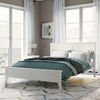Streamdale Modern White Solid Wood Full Platform Bed