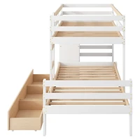Simplie Fun Twin Over Twin Loft Bunk Bed With Drawers And Ladder