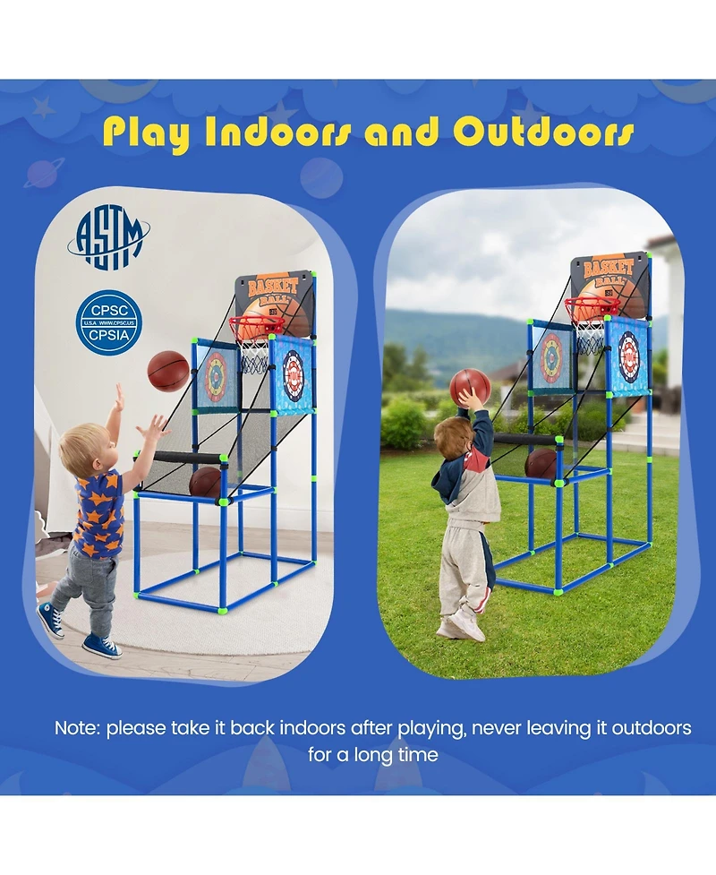Slickblue Kids Basketball Arcade Game with Electronic Scoreboard and Sound Effect