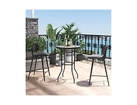 Slickblue 38 Inch Patio Bar Table with Tempered Glass Tabletop