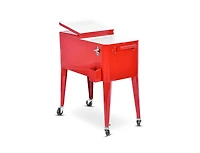 Slickblue Red Portable Outdoor Patio Cooler Cart